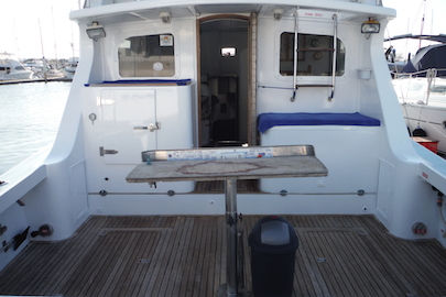 Our new bigger boat has plenty of room 
and large rear deck